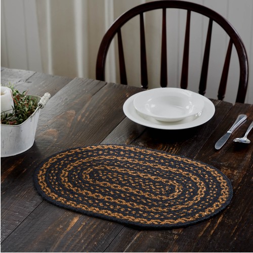 Country x18 placemat black - country, 12"x18"