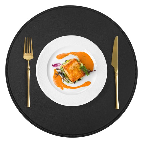 Round vinyl placemats set - round,