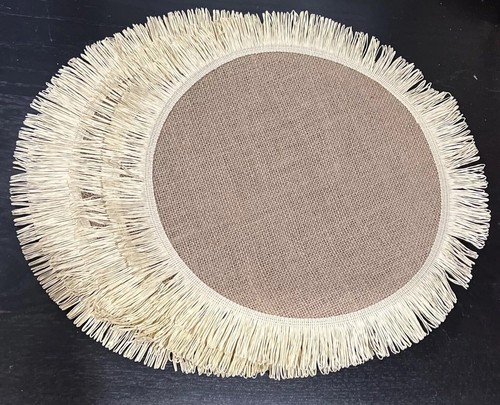 Burlap round placemats set - placemats,
