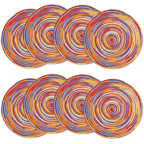Colorful round placemats set - round,