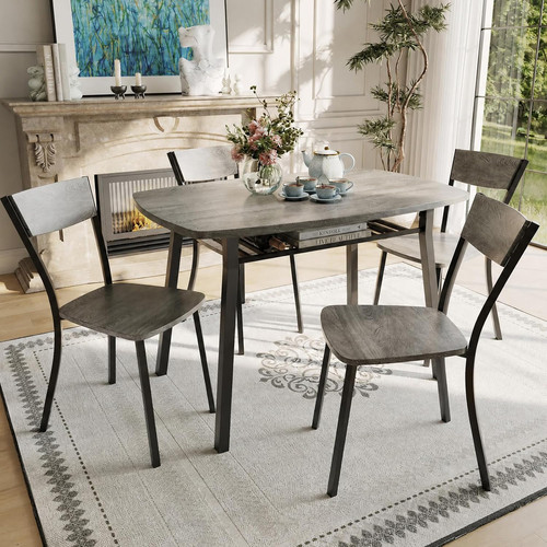 Stylish piece gray dining - stylish, 5-piece