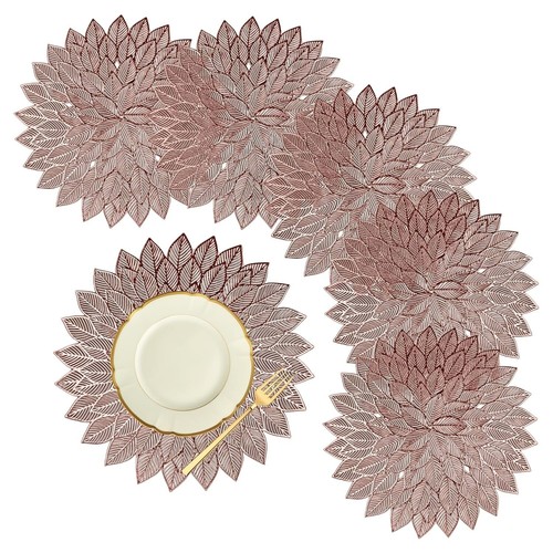 Round flower dining placemat - flower, 6