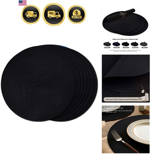 Round braided placemats set - round, of
