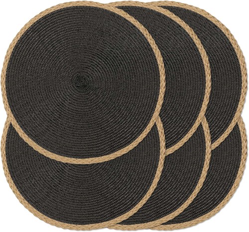 Braided round placemats set - placemats, of