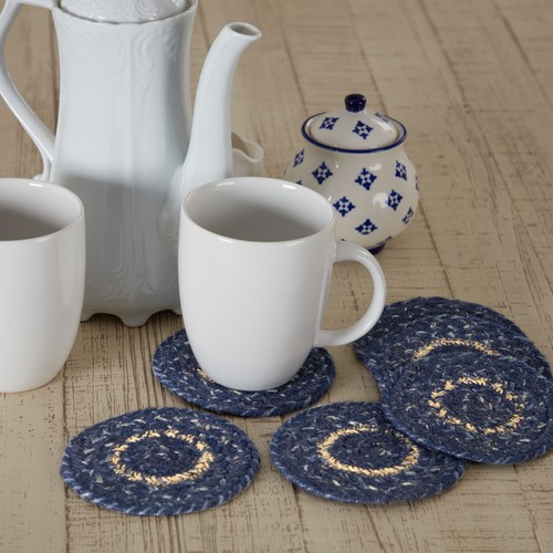 Coasters great falls blue jute - coasters,